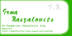 irma maszalovits business card